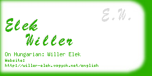 elek willer business card